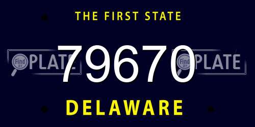 79670 Delaware License Plate