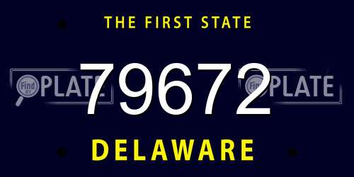 79672 Delaware License Plate