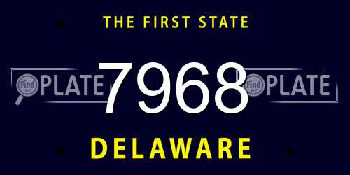 7968 Delaware License Plate