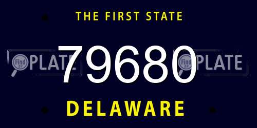 79680 Delaware License Plate