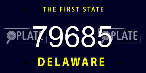 79685 Delaware License Plate