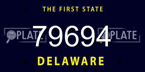 79694 Delaware License Plate