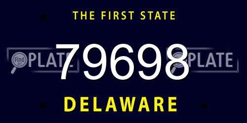 79698 Delaware License Plate