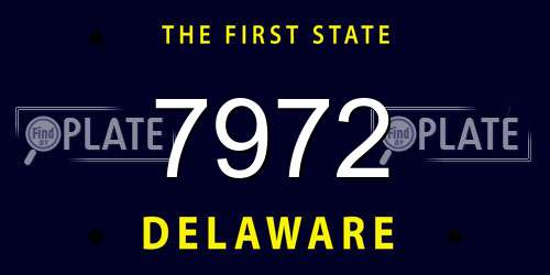 7972 Delaware License Plate