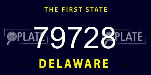 79728 Delaware License Plate