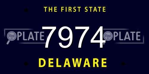 7974 Delaware License Plate