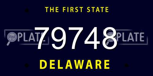79748 Delaware License Plate