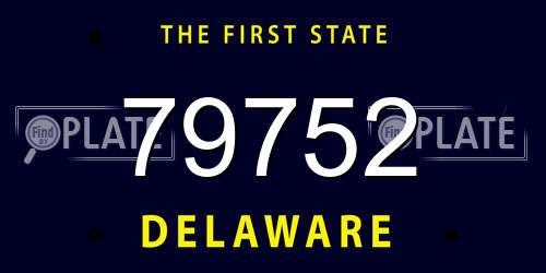 79752 Delaware License Plate