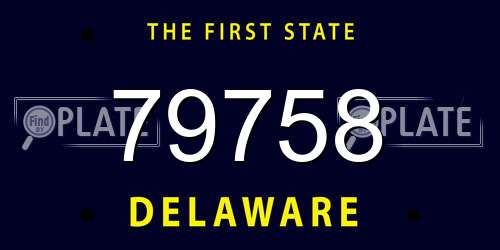 79758 Delaware License Plate