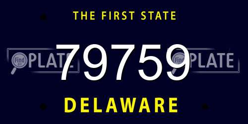 79759 Delaware License Plate