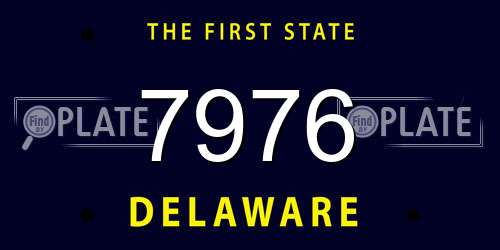 7976 Delaware License Plate