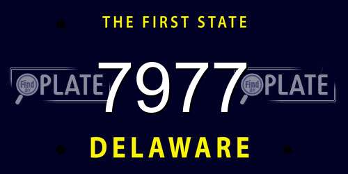 7977 Delaware License Plate