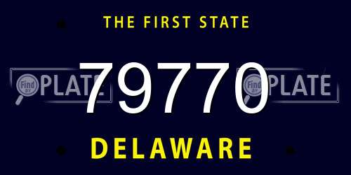79770 Delaware License Plate
