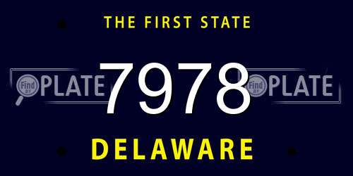 7978 Delaware License Plate