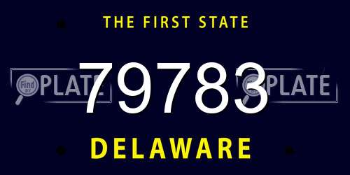 79783 Delaware License Plate