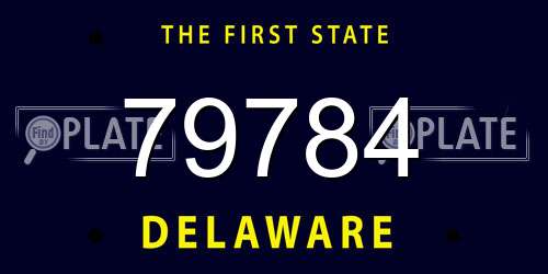 79784 Delaware License Plate