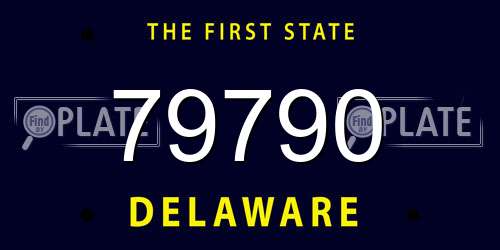 79790 Delaware License Plate