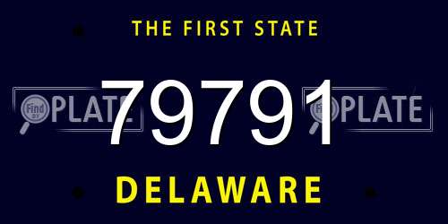 79791 Delaware License Plate