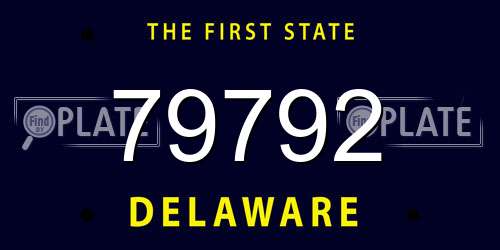 79792 Delaware License Plate