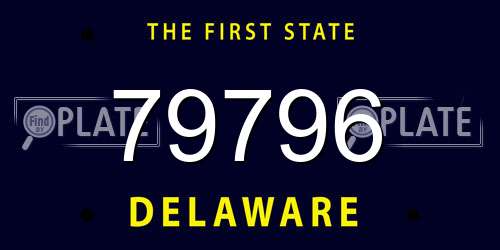 79796 Delaware License Plate