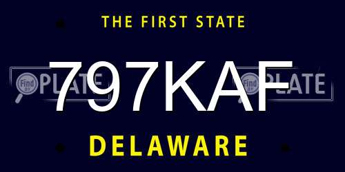 797KAF Delaware License Plate