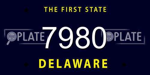 7980 Delaware License Plate