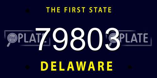 79803 Delaware License Plate