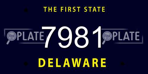 7981 Delaware License Plate