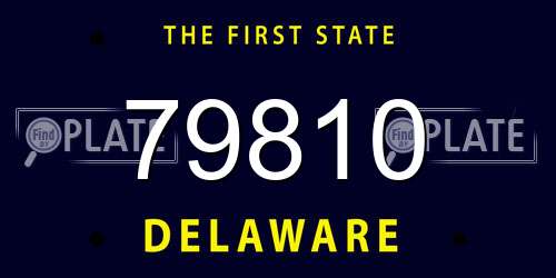 79810 Delaware License Plate