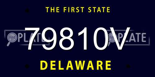 79810V Delaware License Plate