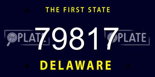79817 Delaware License Plate