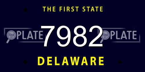 7982 Delaware License Plate