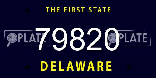 79820 Delaware License Plate