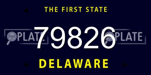 79826 Delaware License Plate