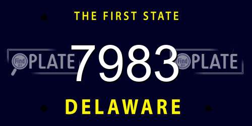7983 Delaware License Plate