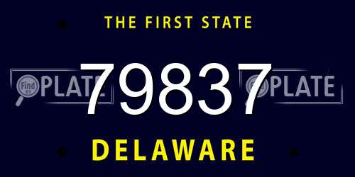 79837 Delaware License Plate