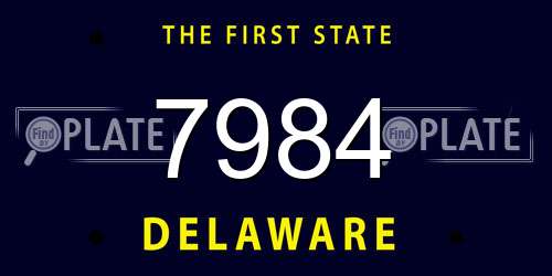 7984 Delaware License Plate