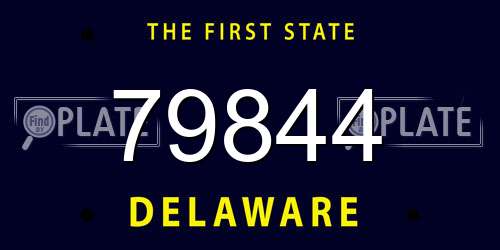 79844 Delaware License Plate