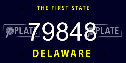 79848 Delaware License Plate