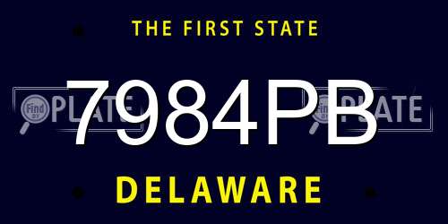 7984PB Delaware License Plate