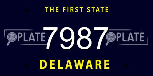 7987 Delaware License Plate