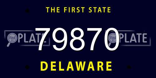 79870 Delaware License Plate