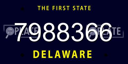 7988366 Delaware License Plate