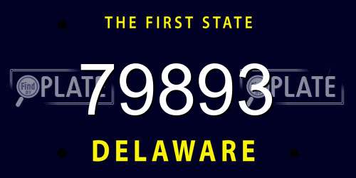79893 Delaware License Plate