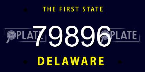 79896 Delaware License Plate