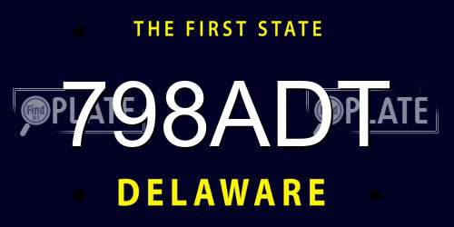 798ADT Delaware License Plate