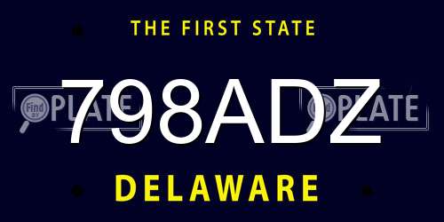798ADZ Delaware License Plate