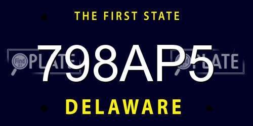 798AP5 Delaware License Plate