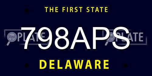 798APS Delaware License Plate