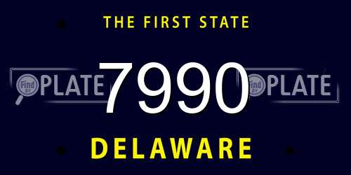 7990 Delaware License Plate